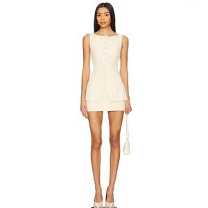 Elegant Cream Sleeveless Dress